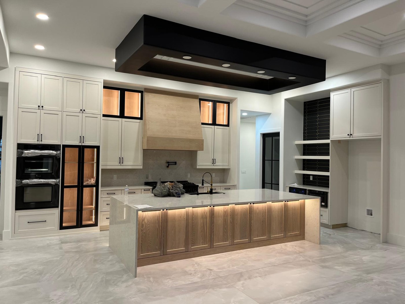 Custom kitchen island with LED underlight — 634 19th St SW